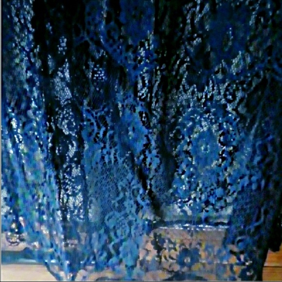 Nwot lace maxi dress dark Navy blue sleeveless - Picture 3 of 8